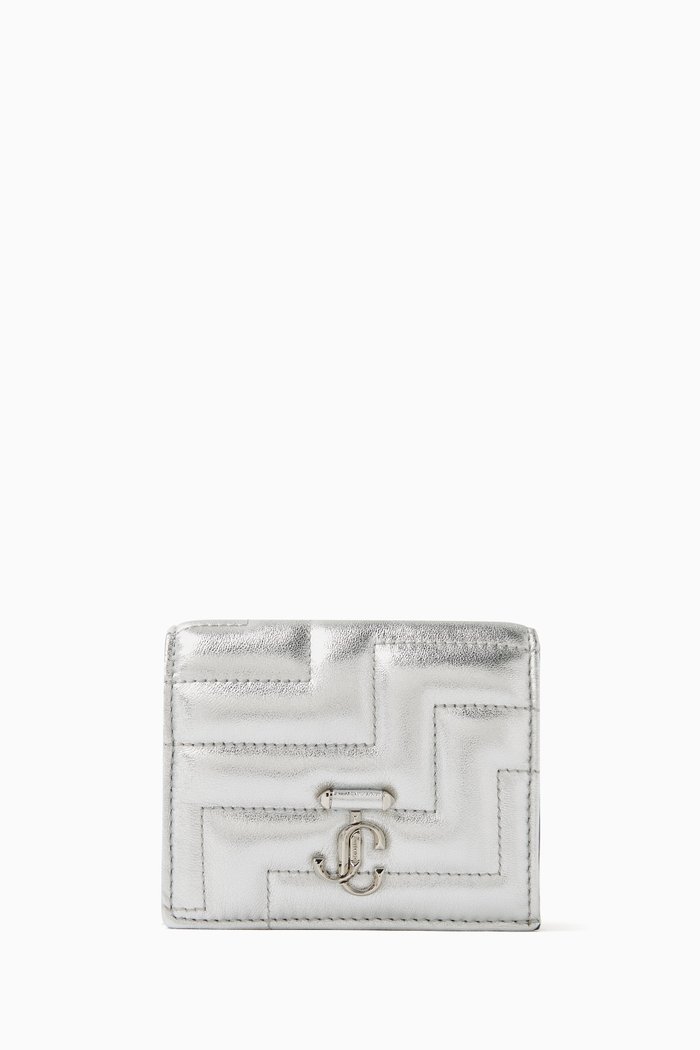 

Hanne Avenue Wallet with JC Emblem in Metallic Nappa, Silver