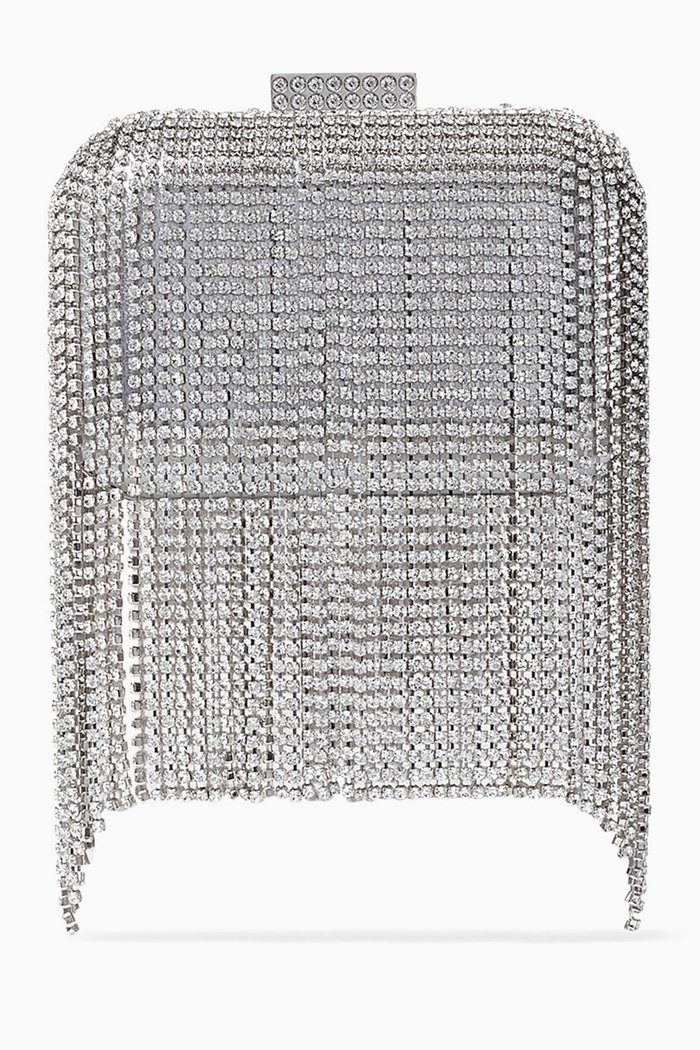 Micro Cloud Clutch Bag, Silver