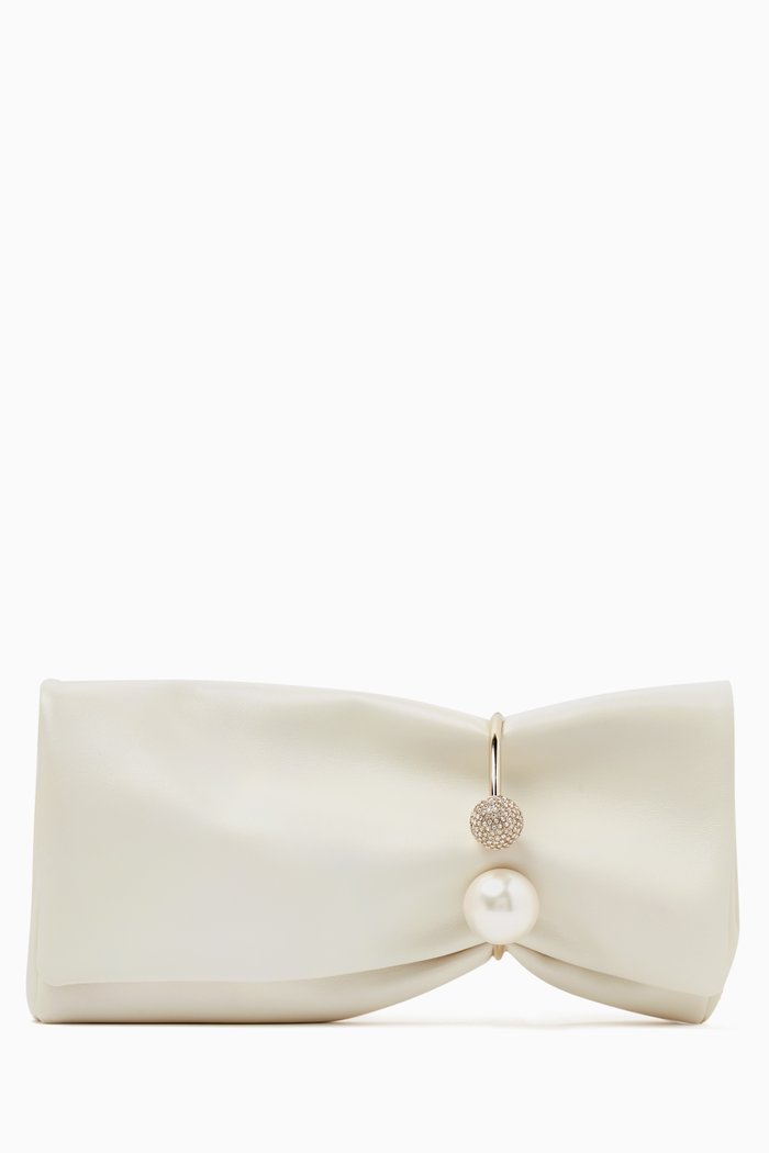 Xandra Clutch Bag in Nappa Leather, White