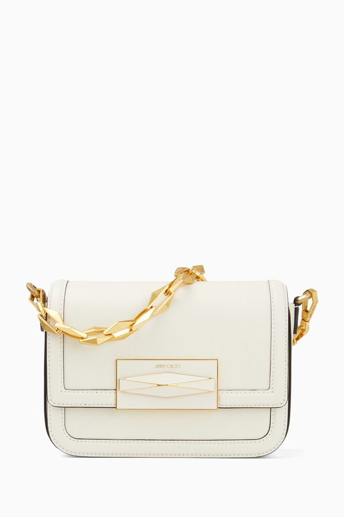 

Diamond Crossbody Bag in Leather, Gold