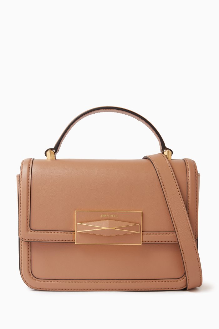 

Diamond Top-handle Bag in Leather, Neutral