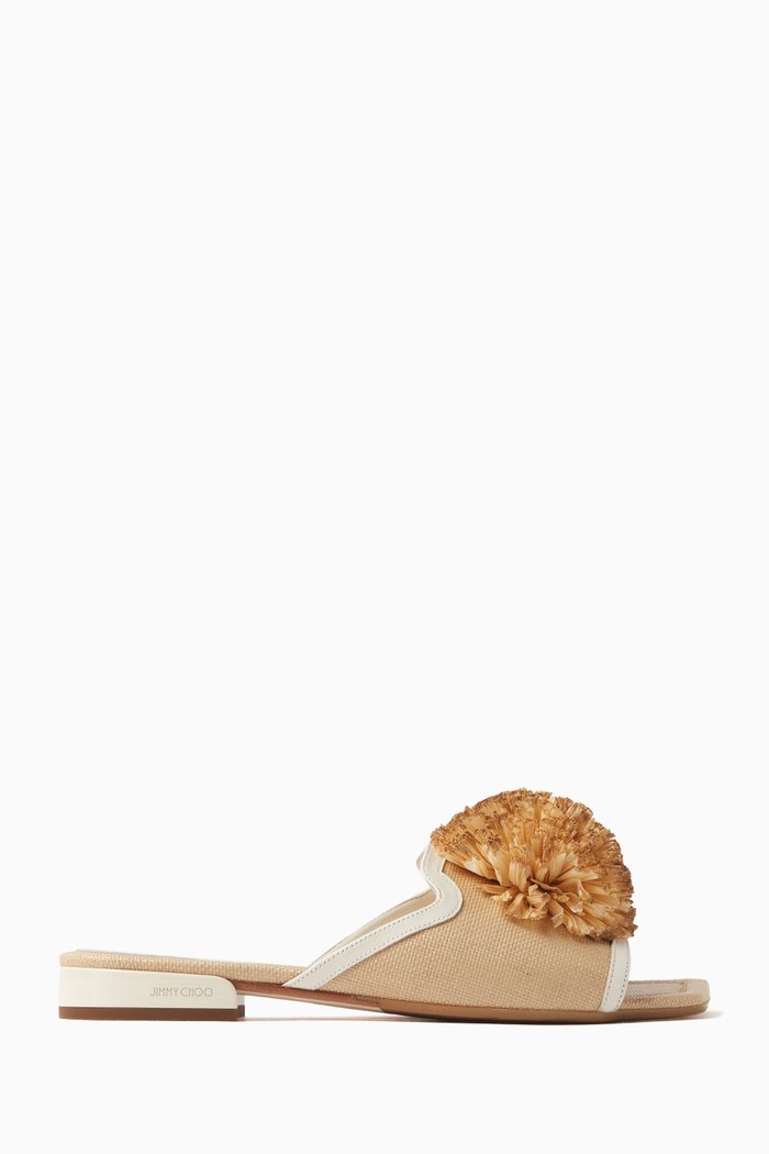 

Nako Flat Sandals in Leather, Neutral