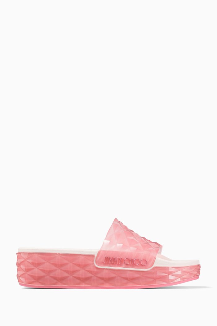 Diamond Slide/F Sandals in Rubber, Pink
