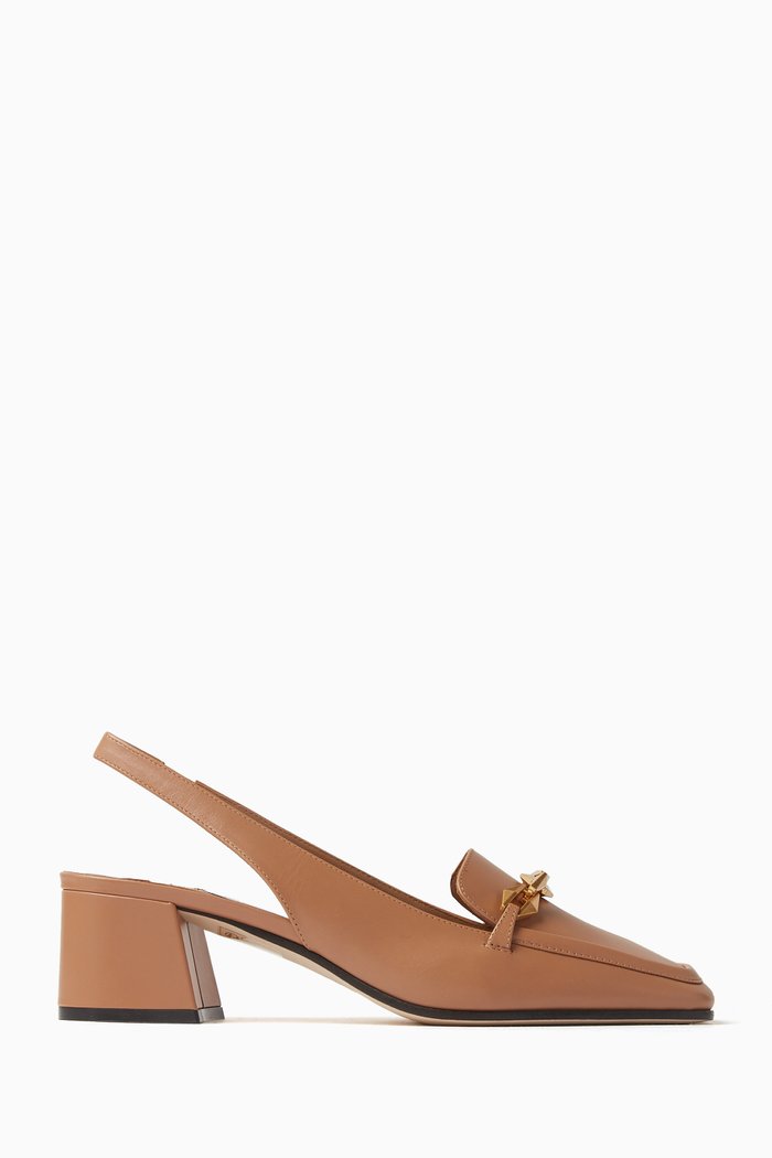 

Diamond Tilda 45 Slingback Pumps in Leather, Brown