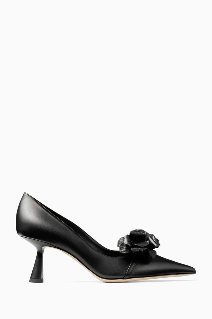 Rosalia Flowers 65 Pumps in Leather, Black