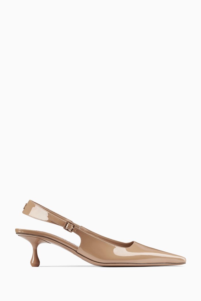 

Amel 50 Slingback Pumps in Patent Leather, Brown