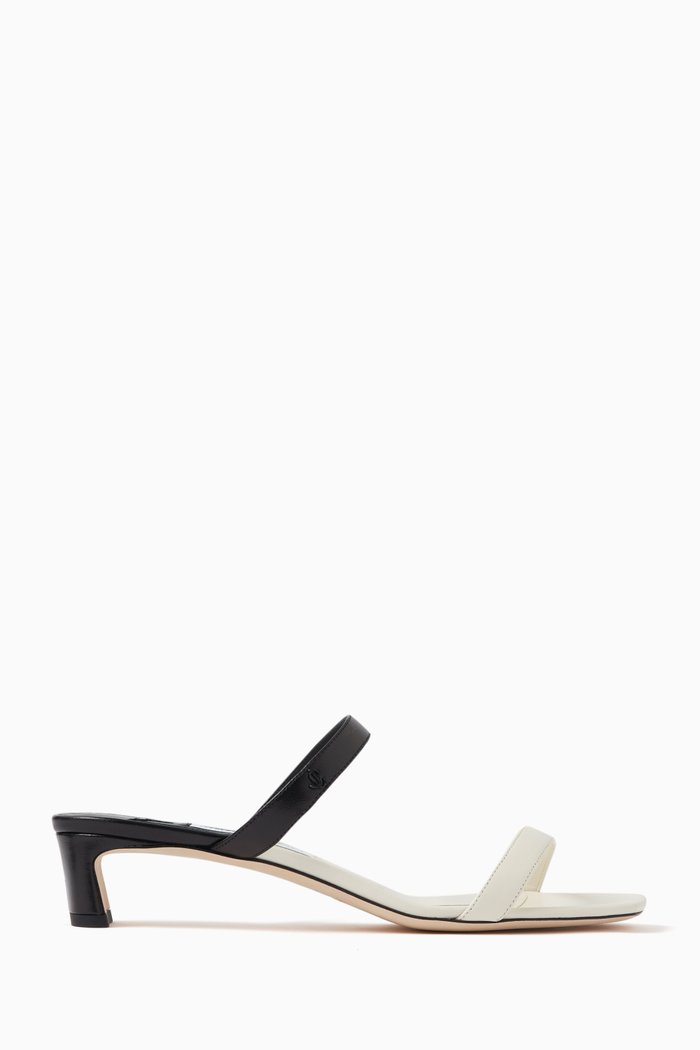 Kyda Two-tone Sandals in Leather, White