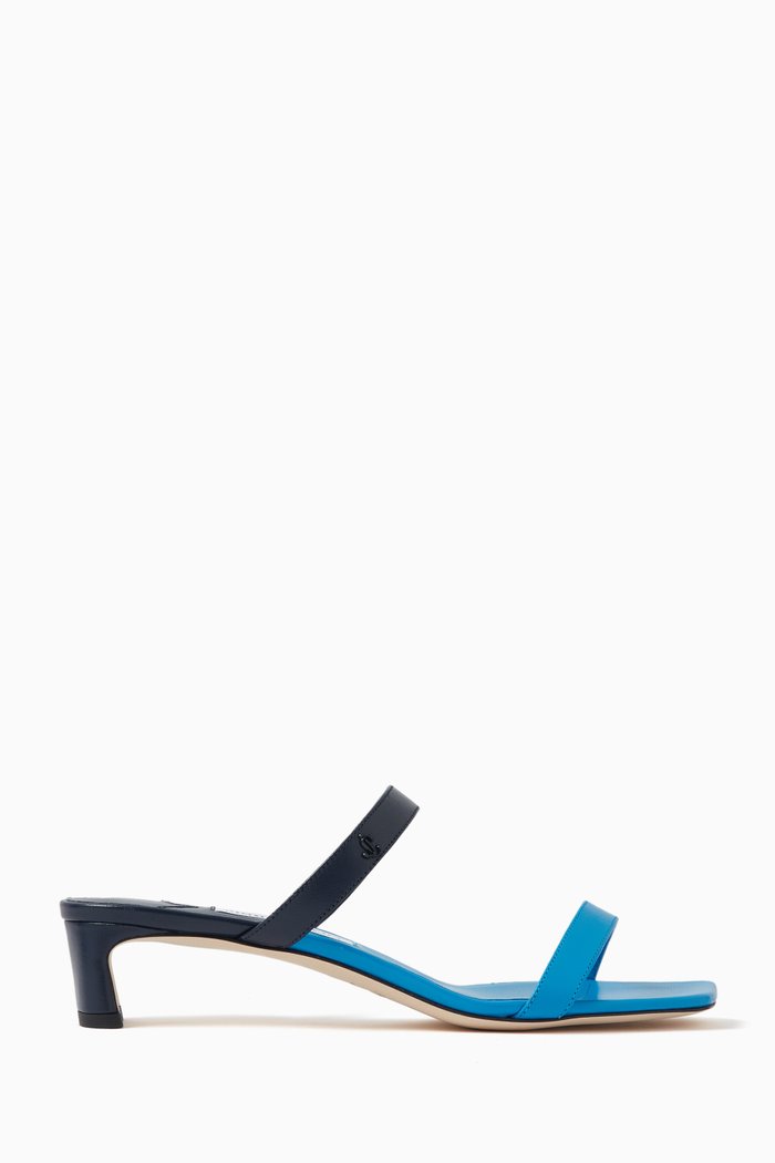 

Kyda Two-tone Sandals in Leather, Blue