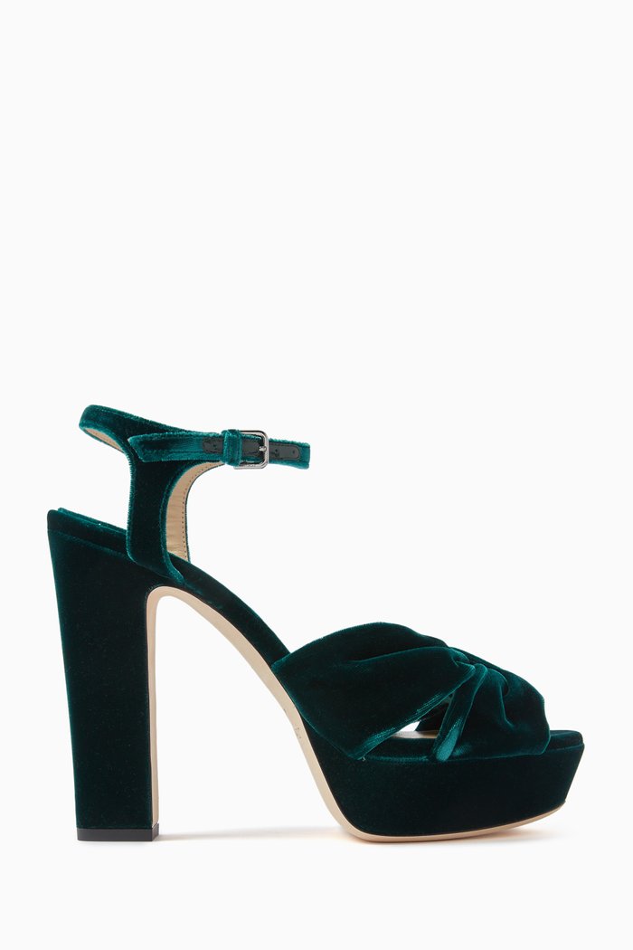 

Heloise 120 Sandals in Velvet, Green