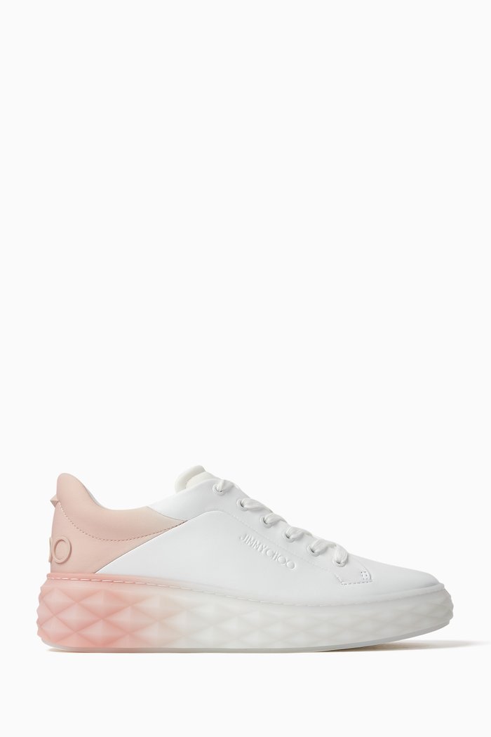Diamond Maxi Degradé Sneakers in Leather, White