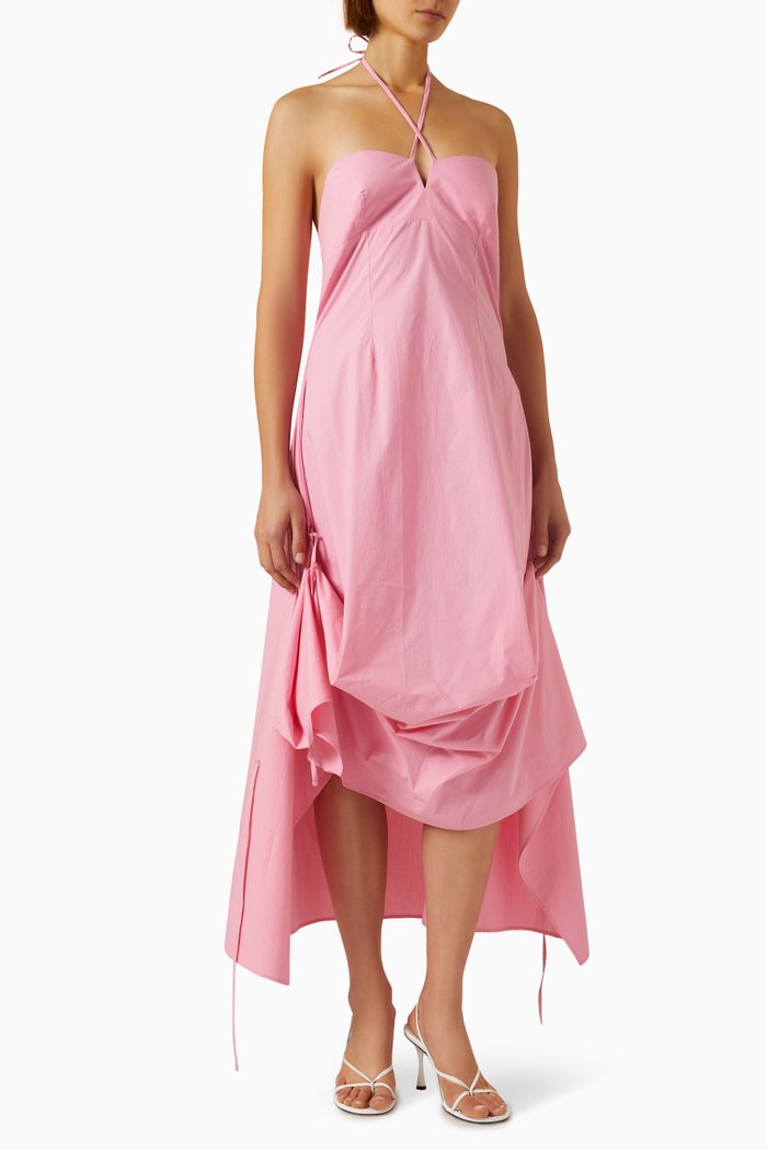 

Succubus Halterneck Dress in Organic Cotton, Pink