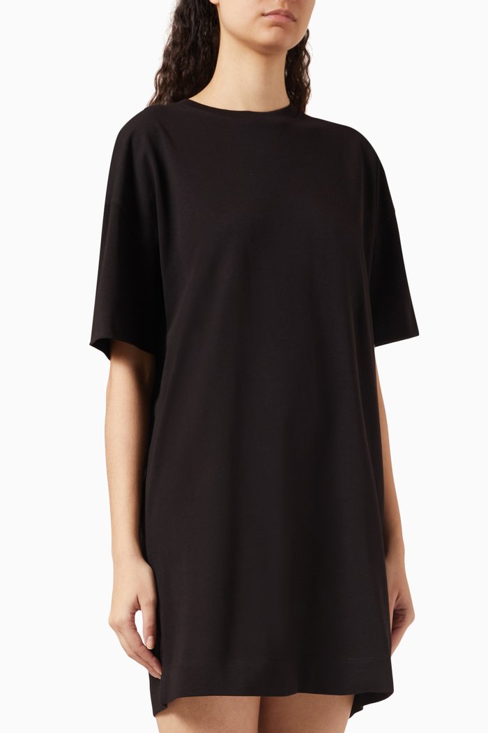 Natalie T-shirt Mini Dress in Organic Cotton, Black