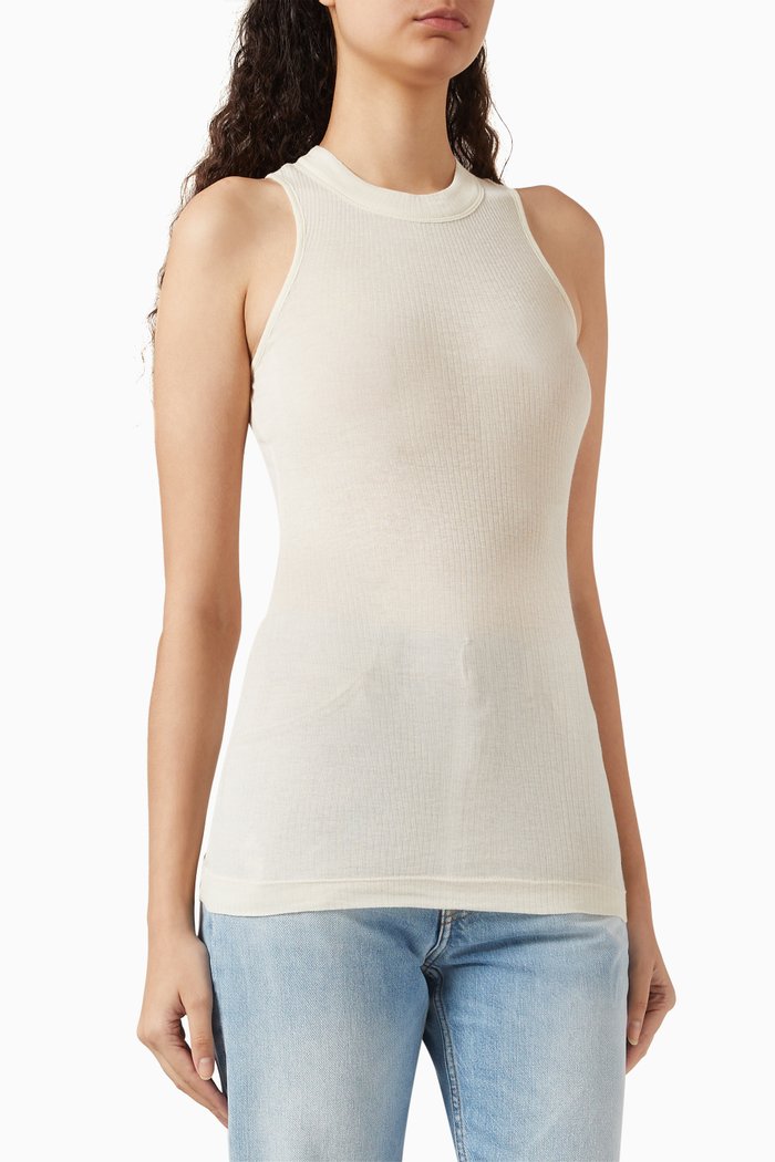 

Tyro Tank Top in Ribbed Organic Cotton, Neutral
