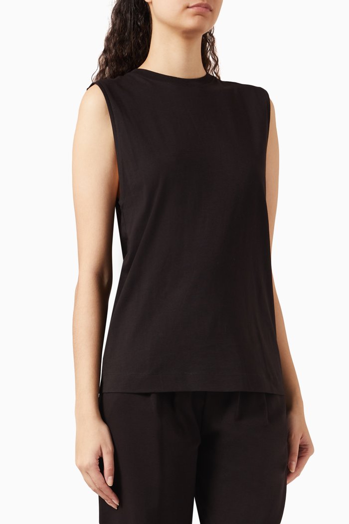 

Alex Boyfriend Vest in Organic Cotton, Black