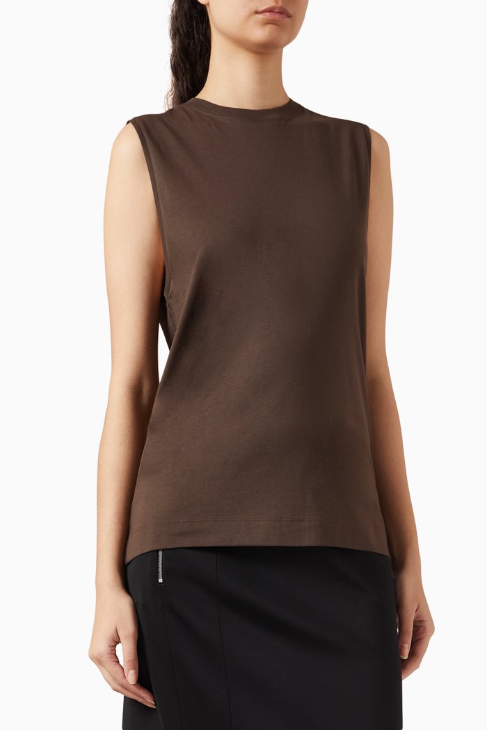 

Alex Boyfriend Vest in Organic Cotton, Brown