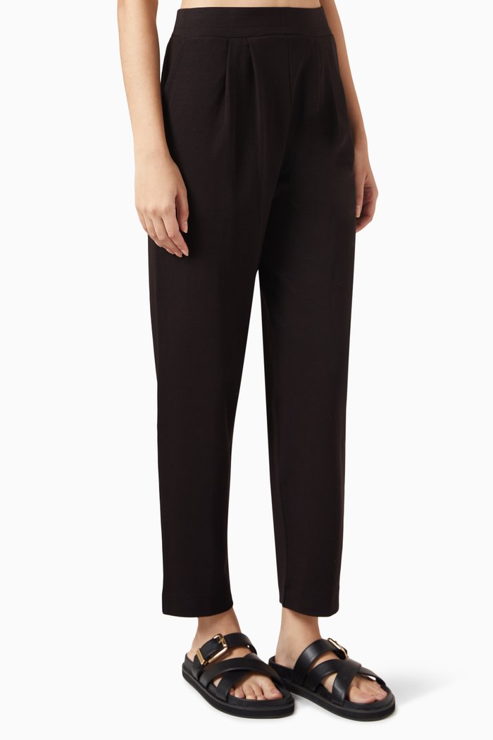 

Flax Barrel-fit Pants in Organic Cotton, Black
