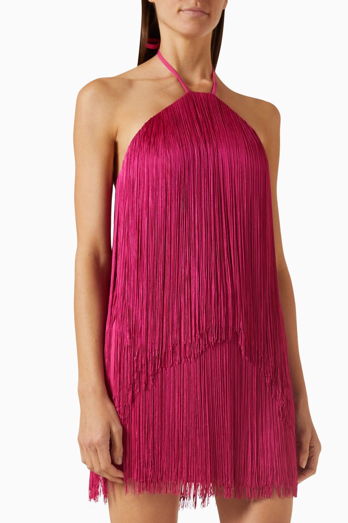 

Milagro Fringe Mini Dress, Pink
