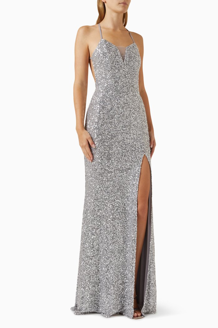 

Ella Sequinned Gown, Silver