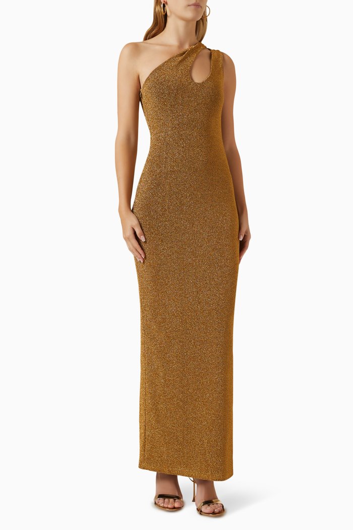 

Isabella One-shoulder Dress, Gold