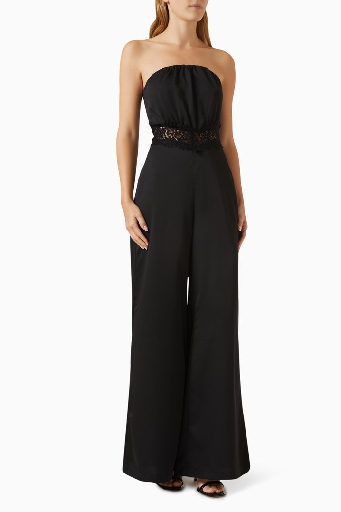 

Lindsey Strapless Jumpsuit, Black