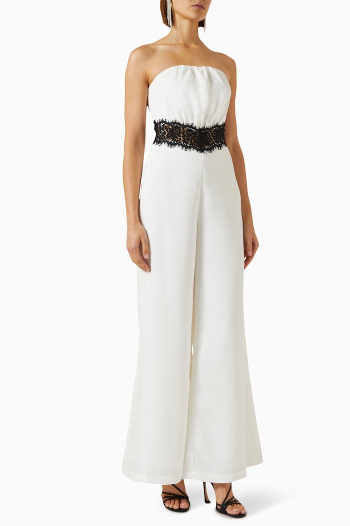 Lindsey Strapless Jumpsuit, White