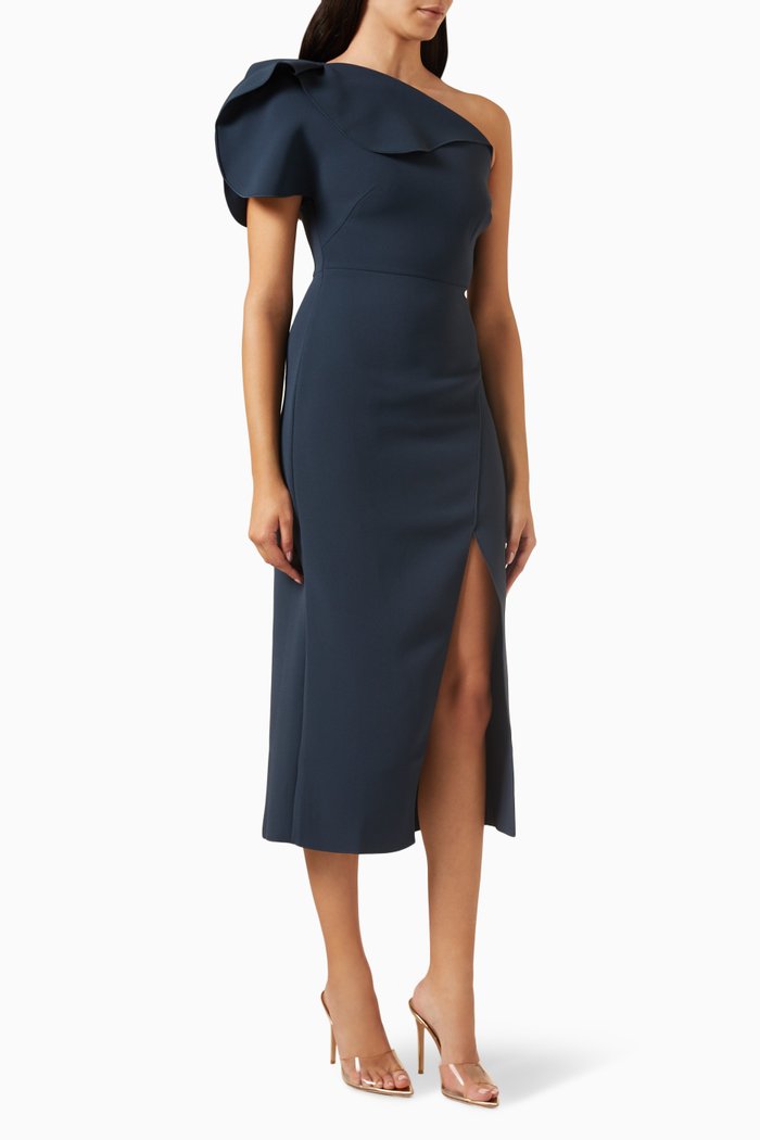 

Rogeron One-shoulder Midi Dress, Blue