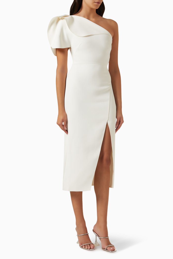 

Rogeron One-shoulder Midi Dress, White