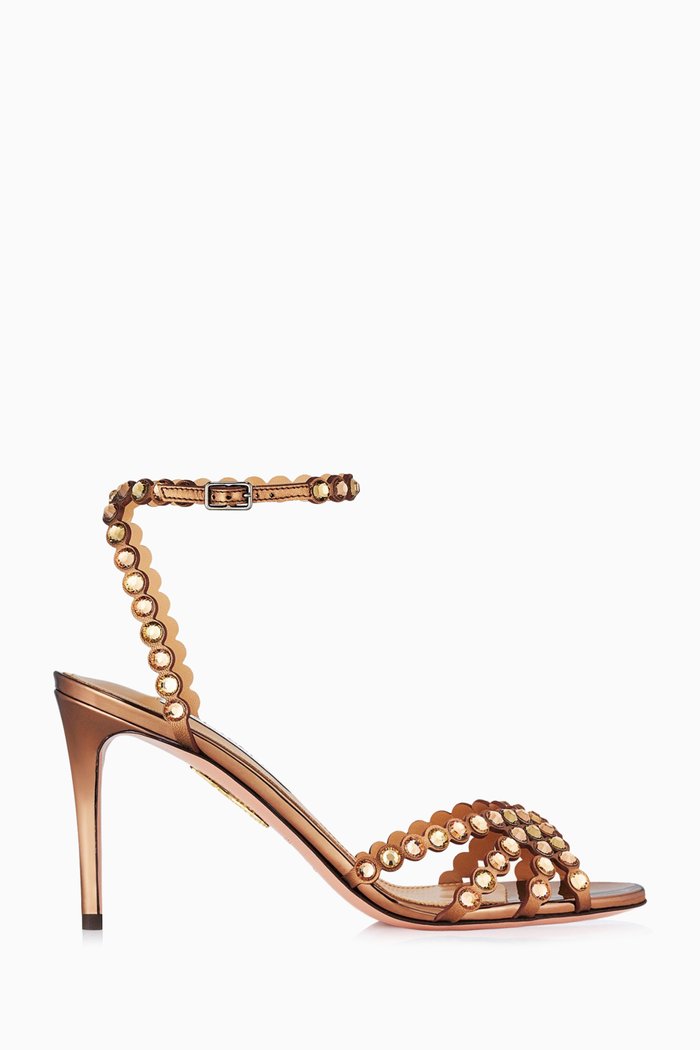 Tequila 85 Sandals in Metallic Leather, Brown