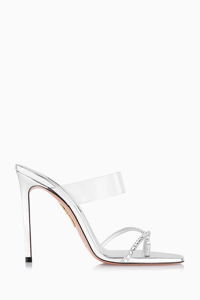 

Movie 105 Crystal-embellished Mules in Leather, Silver