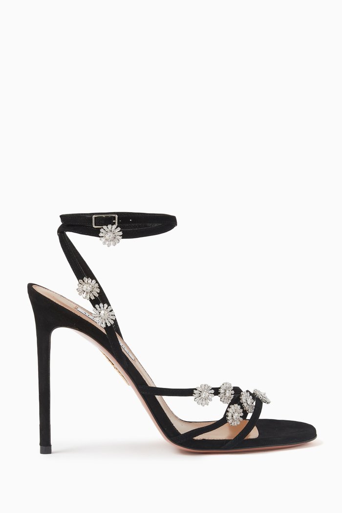 

Starry Night 105 Crystal Sandals in Suede, Black