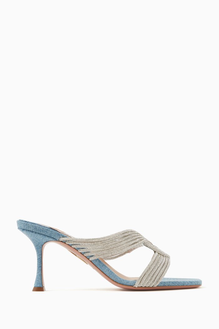 

Gatsby 75 Crystal-embellished Mules in Denim, Blue