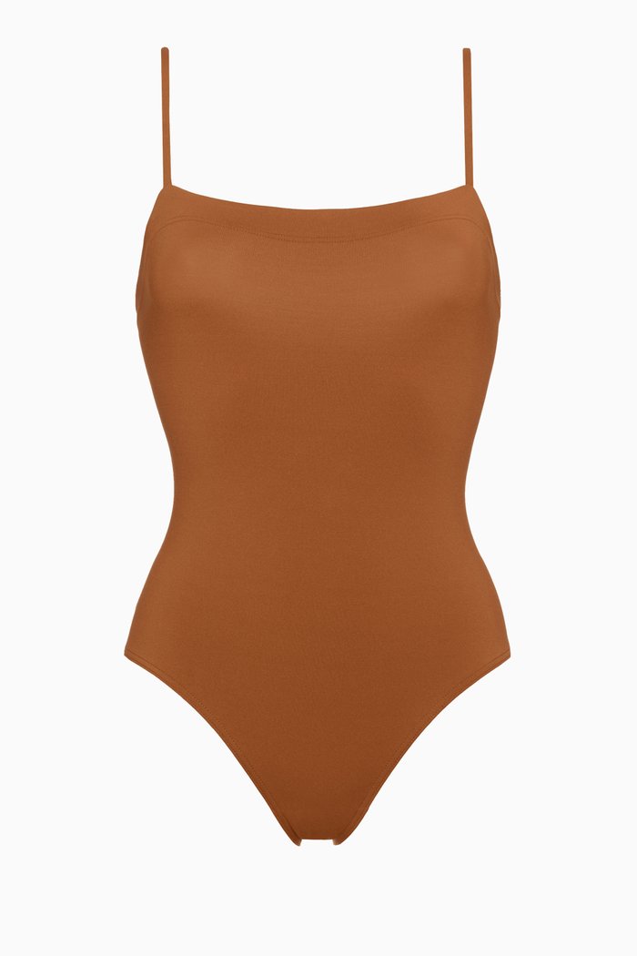 

Aquarelle Tank One-piece Swimsuit, Brown