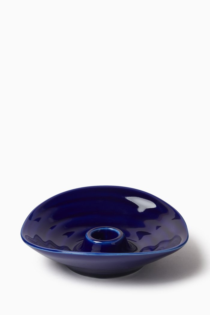 

Mykonos Candle Holder in Porcelain, Blue