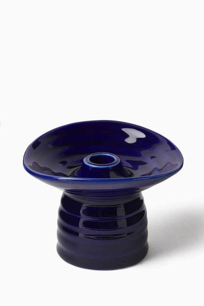 

Mykonos Low-rise Candle Holder in Porcelain, Blue