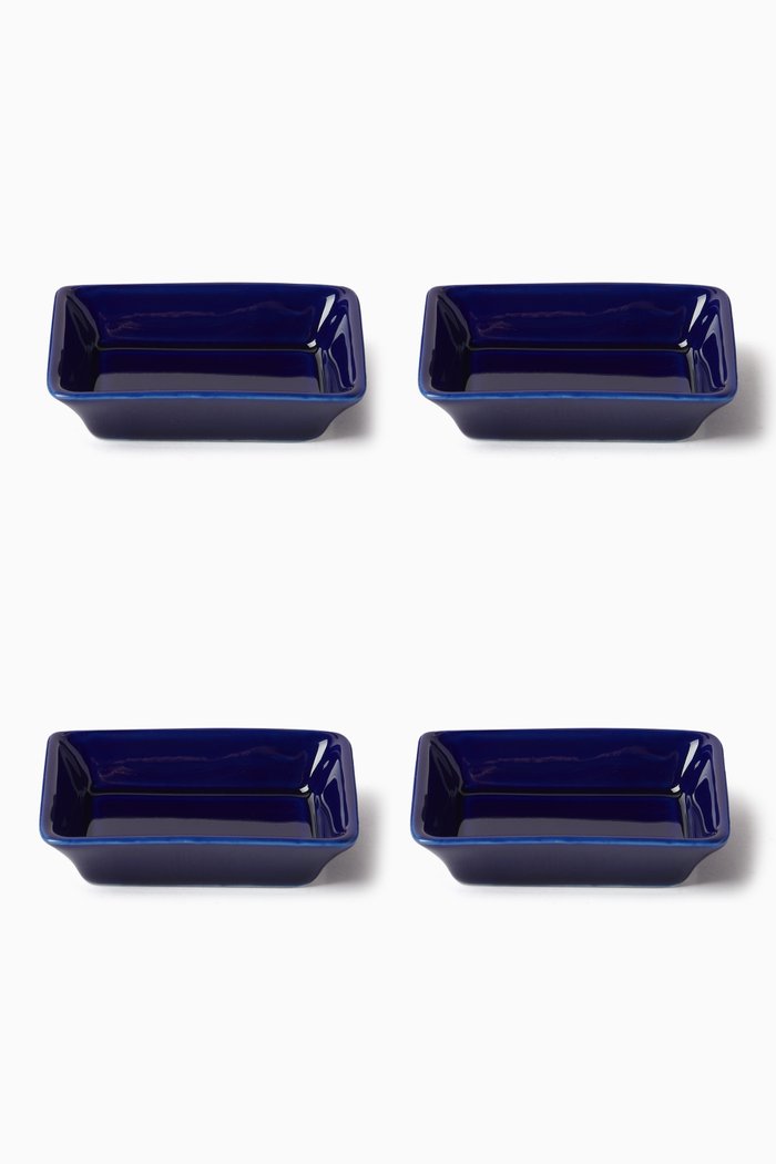 

Mykonos Mini Tray in Porcelain, Set of 4, Blue