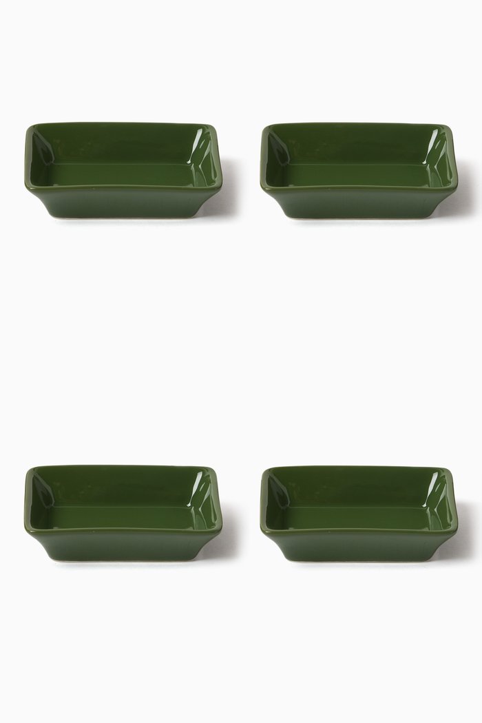 

Medina Mini Tray in Porcelain, Set of 4, Green