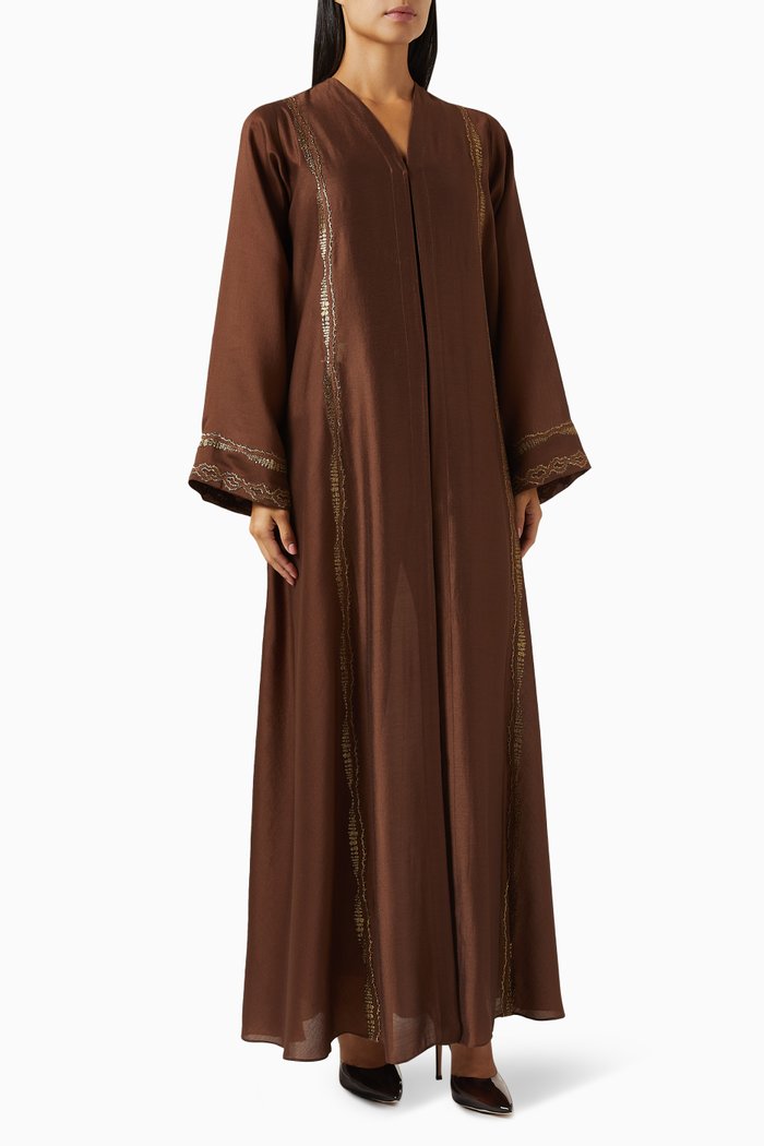 

Embroidered Abaya, Brown