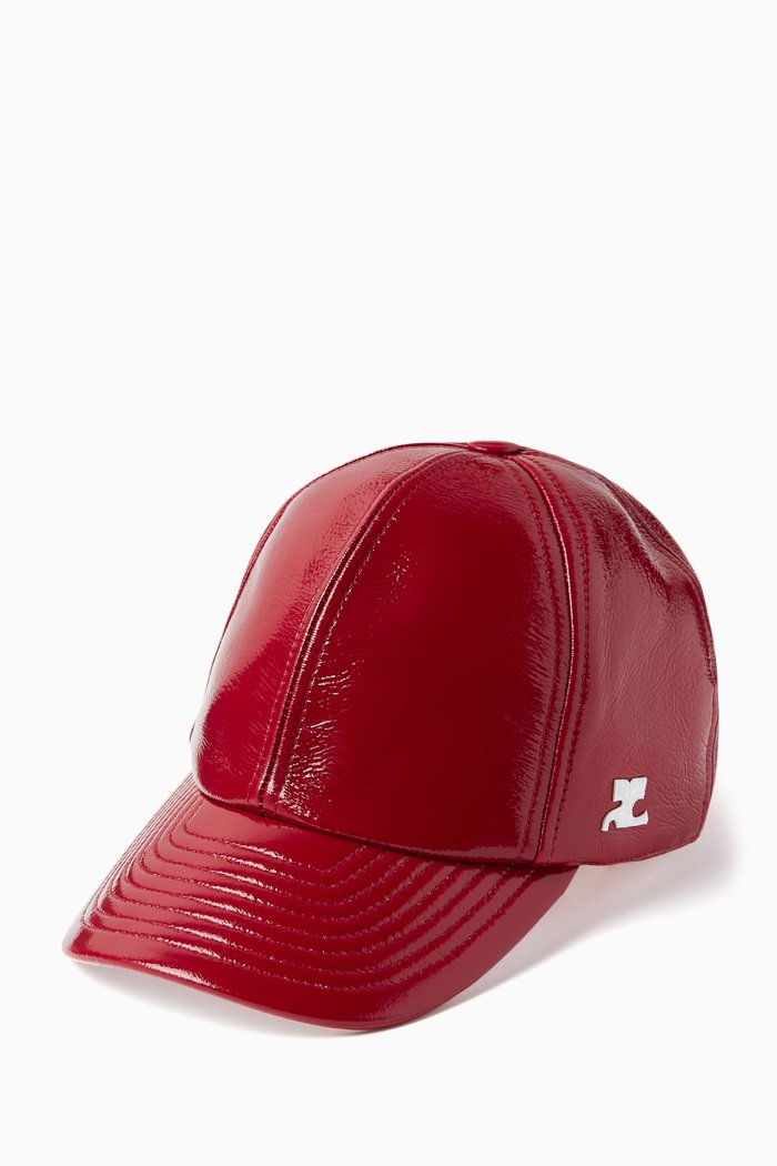 

Logo Patch Baseball Cap in Vinyl-cotton, Red