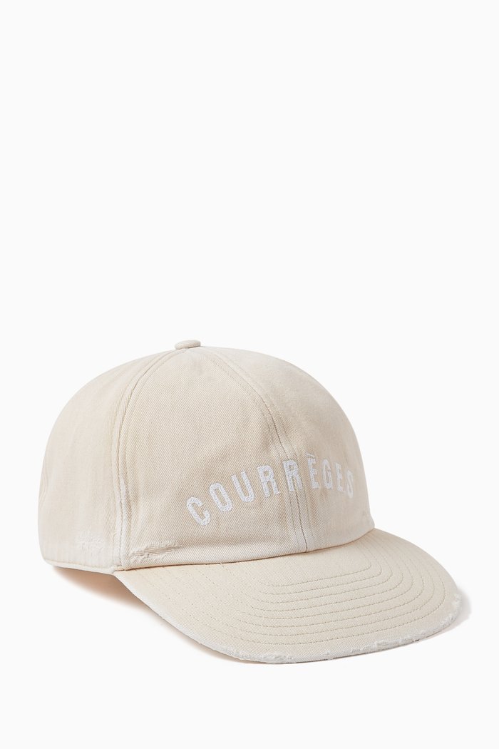 

AC Embroidered Washed Baseball Cap in Cotton, Grey
