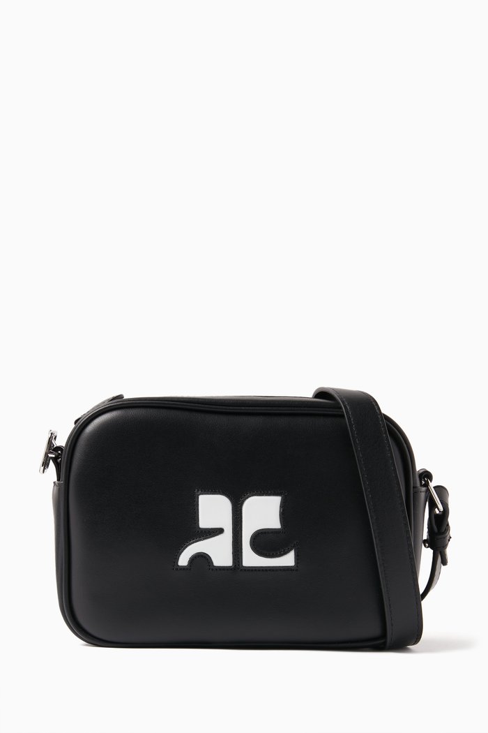 

Reedition Camera Crossbody Bag in Leather, Black