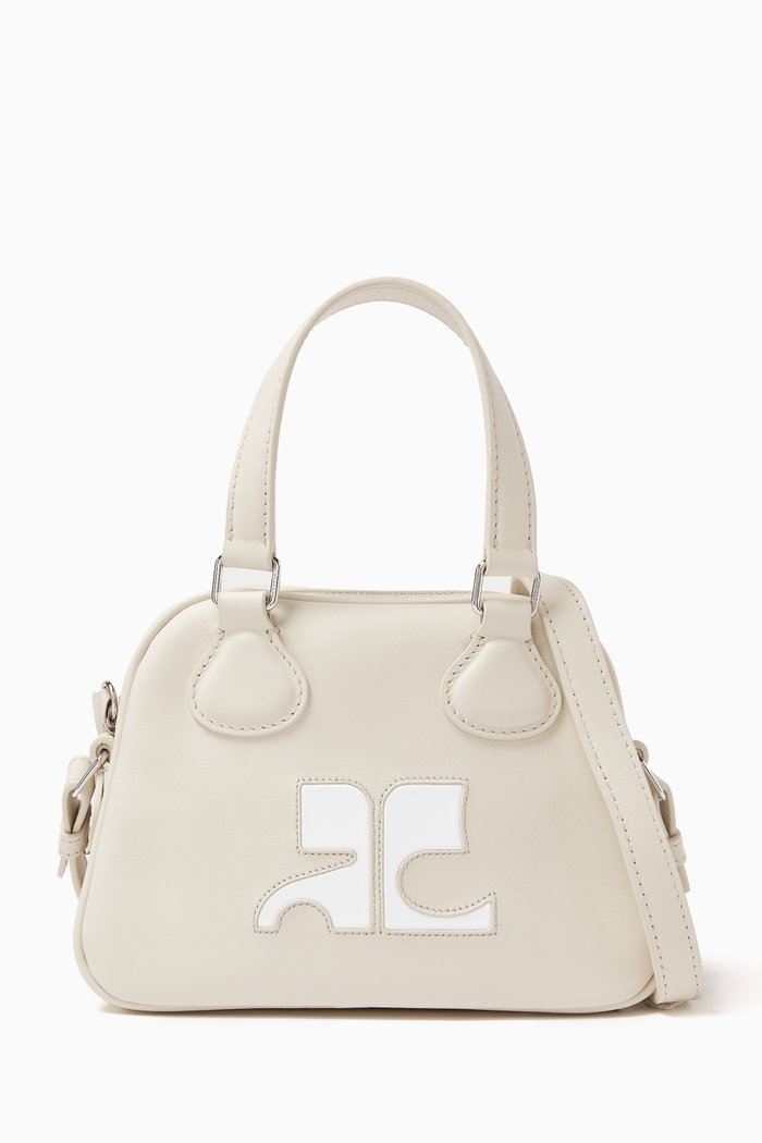 

Mini Bowling Bag in Leather, Grey