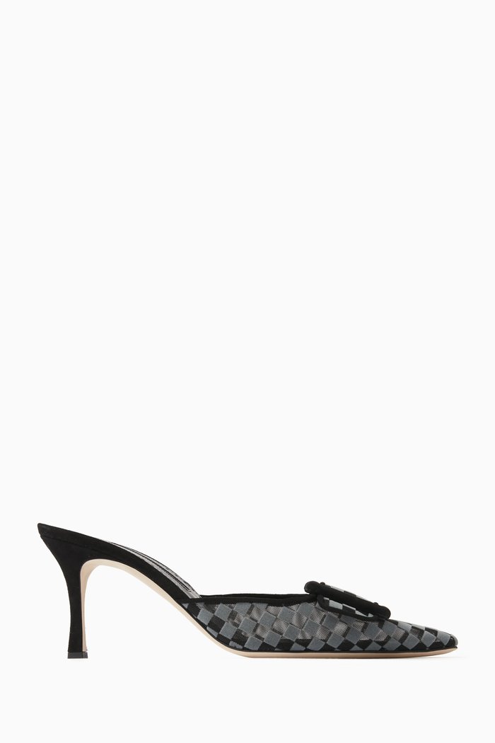 

Maysalebi 70 Mules in Checkered Mesh, Black