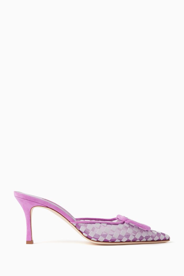 

Maysalebi 70 Mules in Checkered Mesh, Purple