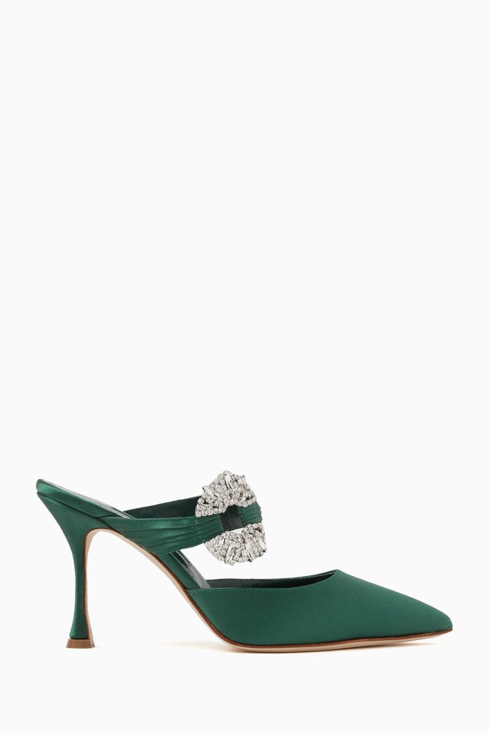 

Maidugura 90 Crystal-embellished Mules in Satin, Green