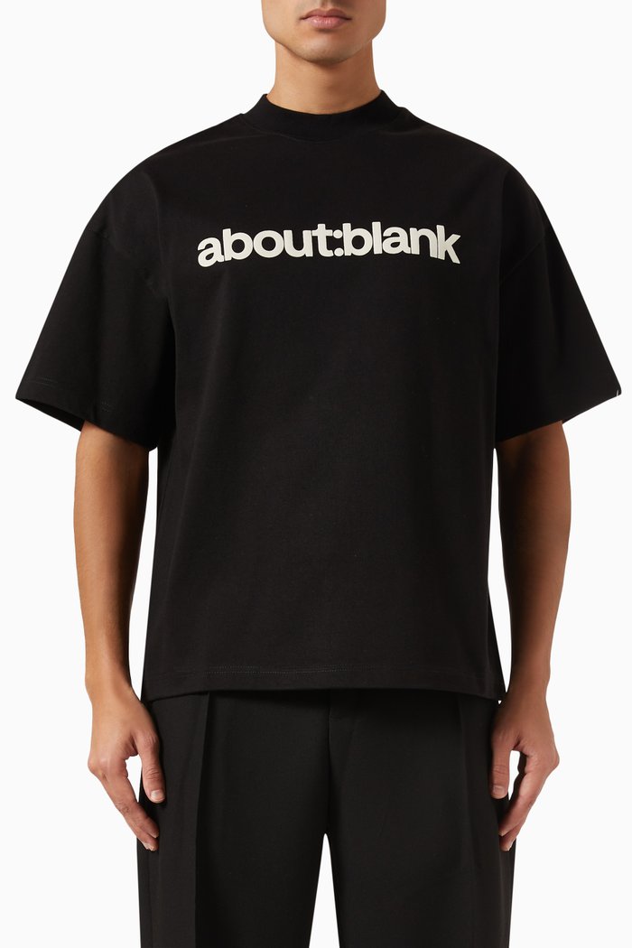 

Block Mock-neck T-shirt in Cotton-jersey, Black