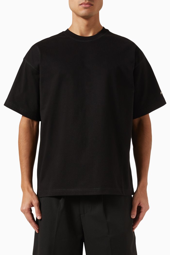

Chain-stitch T-shirt in Cotton-jersey, Black