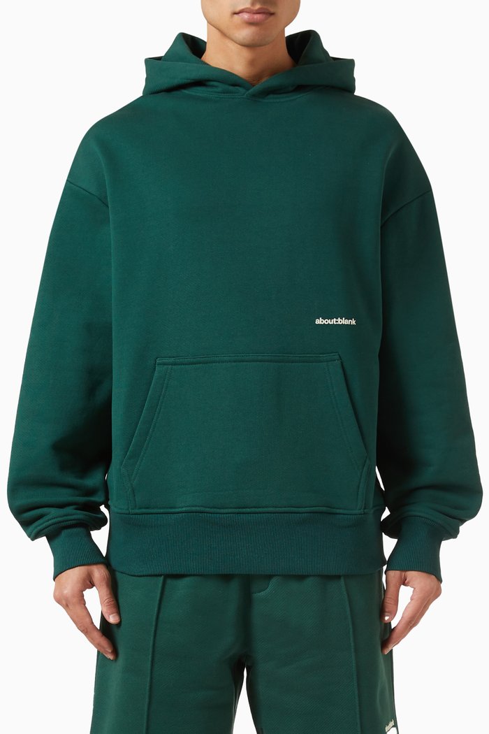 

Box Hoodie in Loopback Cotton-jersey, Green