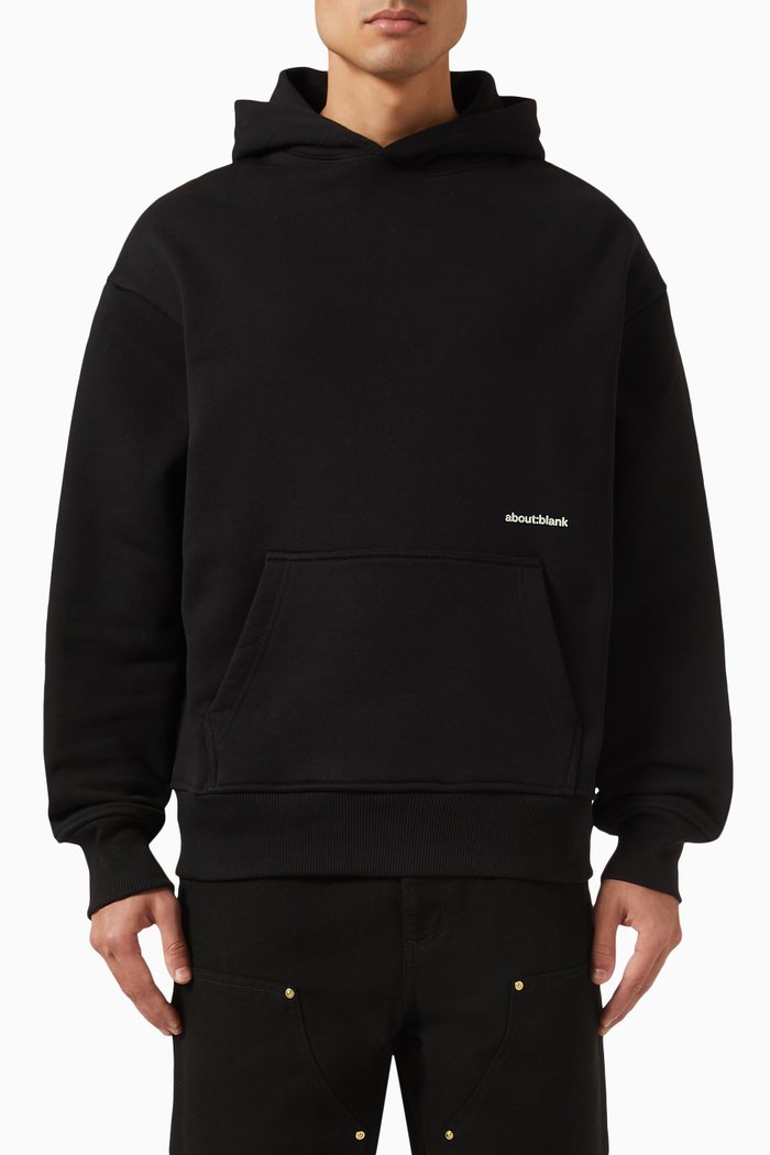 

Box Hoodie in Loopback Cotton-jersey, Black