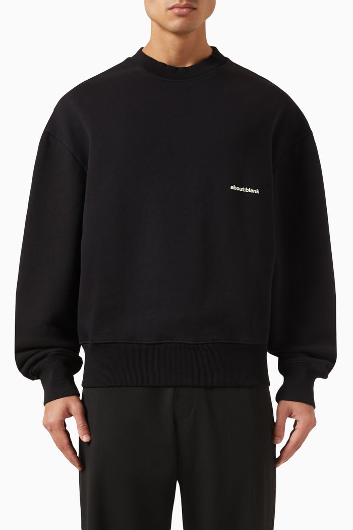 

Box Sweatshirt in Loopback Cotton-jersey, Black