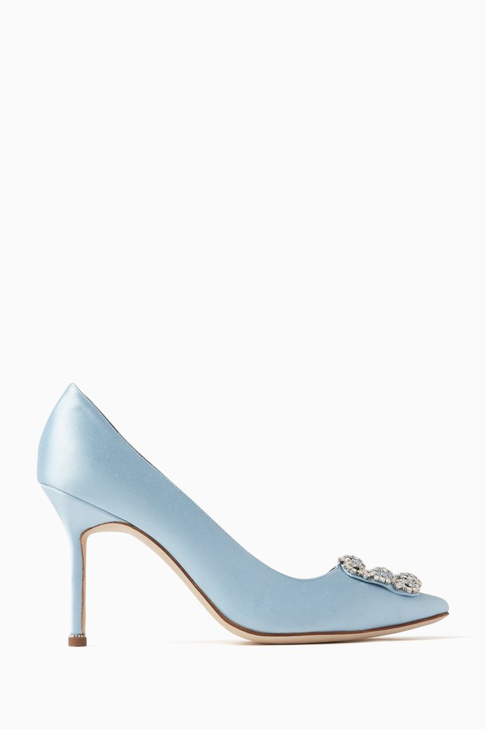 

Hangisi 90 Jewel Pumps in Satin, Blue
